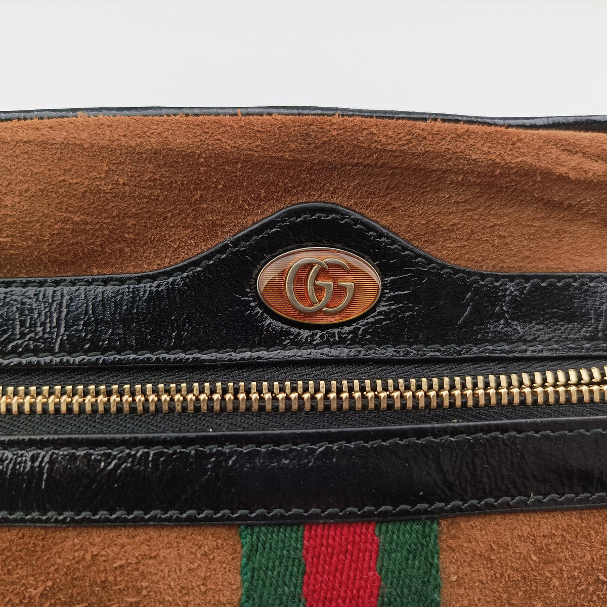 Secondhand Gucci Ophidia Brown×black×multi Suede×leather 573321 shoulderbag | stylenewstar