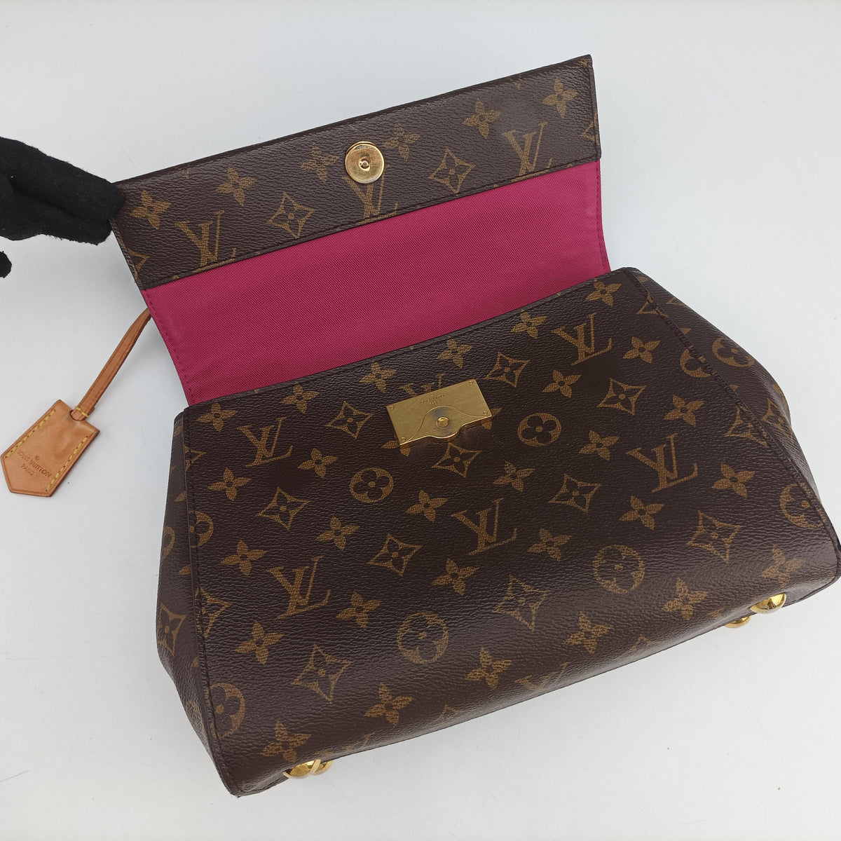 Pre-owned Louis Vuitton Cluny BB Brown Monogram canvas×calf leather M42738 shoulderbag | stylenewstar