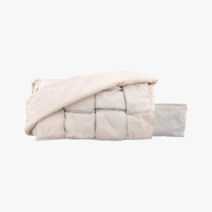 Pre-owned Bottega Veneta Padded CASSETTE White Nylon  shoulderbag | stylenewstar