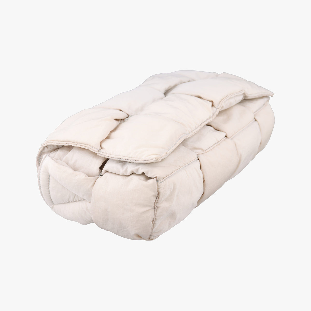 Pre-owned Bottega Veneta Padded CASSETTE White Nylon  shoulderbag | stylenewstar