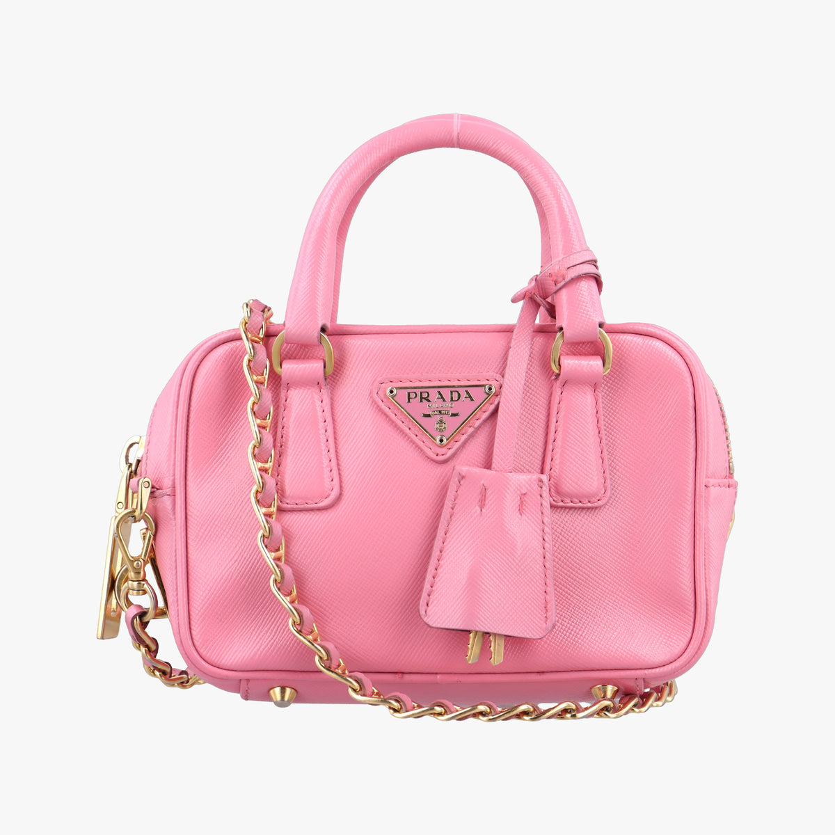 Pre-owned Prada Mini Boston bag Pink SAFFIANO　Leather BL0705 shoulderbag | stylenewstar