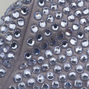 Pre-owned Prada Re-Edition 2000 Hobo Purple Satin×Rhinestones 1BC515 handbag | stylenewstar