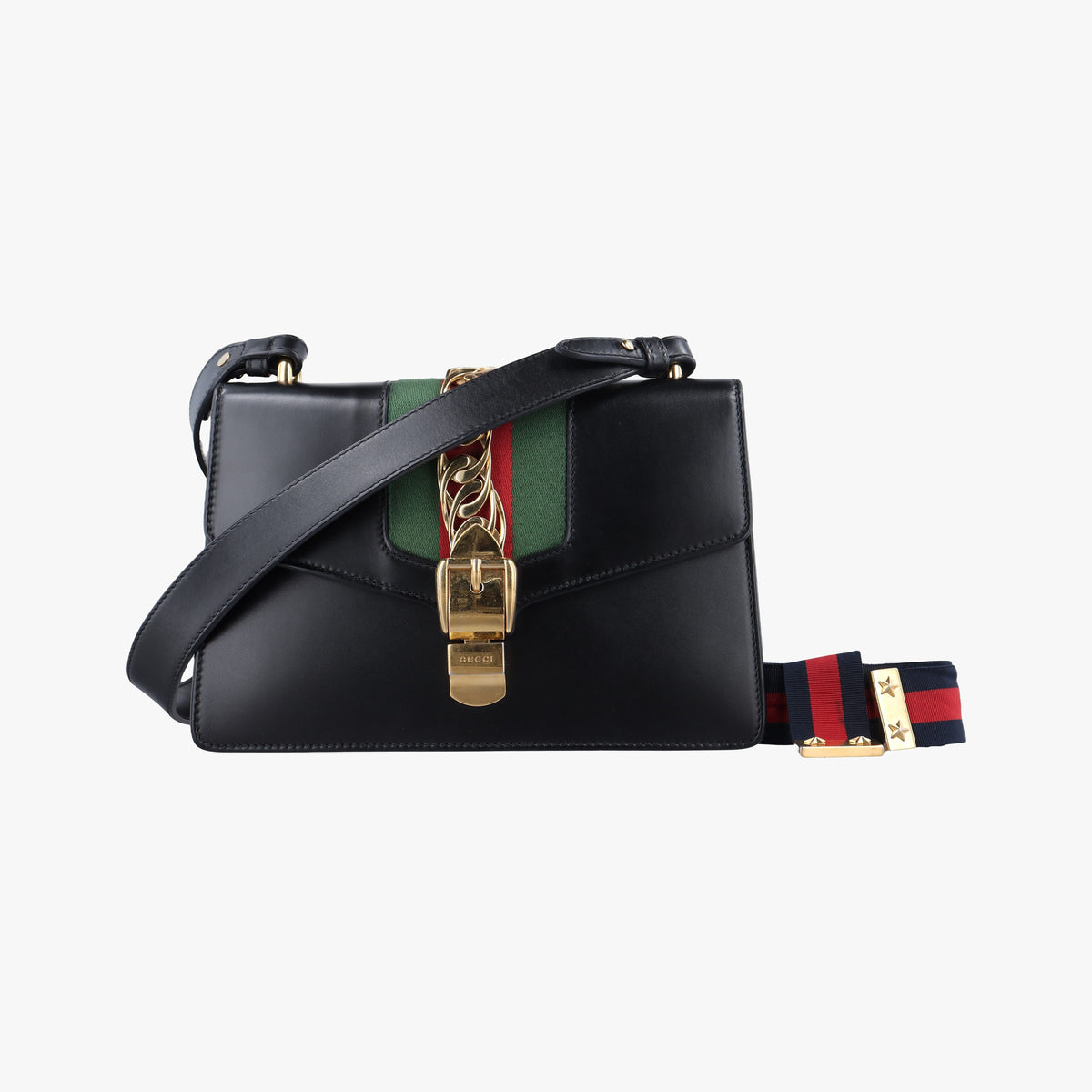 Pre-owned Gucci Sylvie Black Leather 421882 shoulderbag | stylenewstar