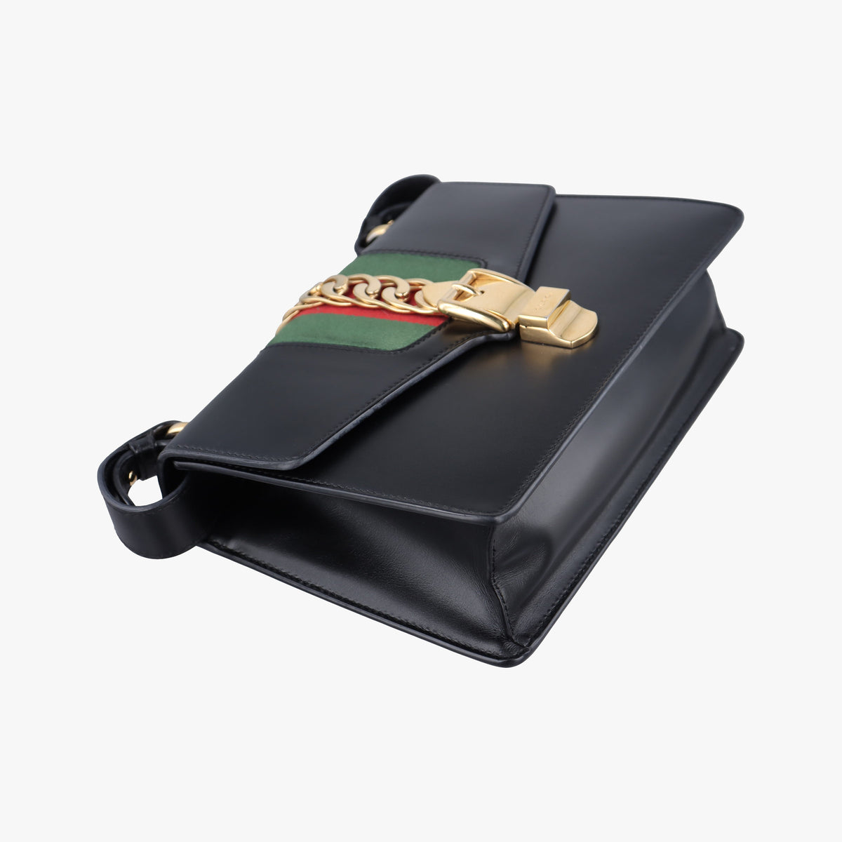 Pre-owned Gucci Sylvie Black Leather 421882 shoulderbag | stylenewstar