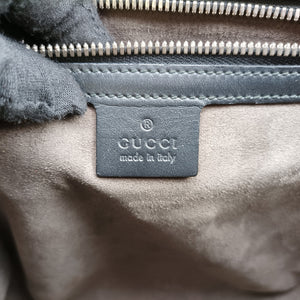Pre-owned Gucci GG Plus GG Supreme Black Leather 406368 shoulderbag | stylenewstar
