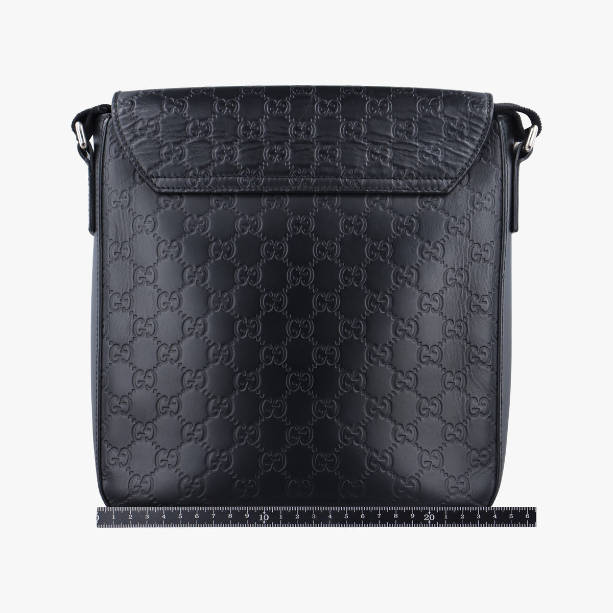 Pre-owned Gucci GG Plus GG Supreme Black Leather 406368 shoulderbag | stylenewstar