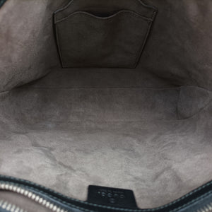 Pre-owned Gucci GG Plus GG Supreme Black Leather 406368 shoulderbag | stylenewstar