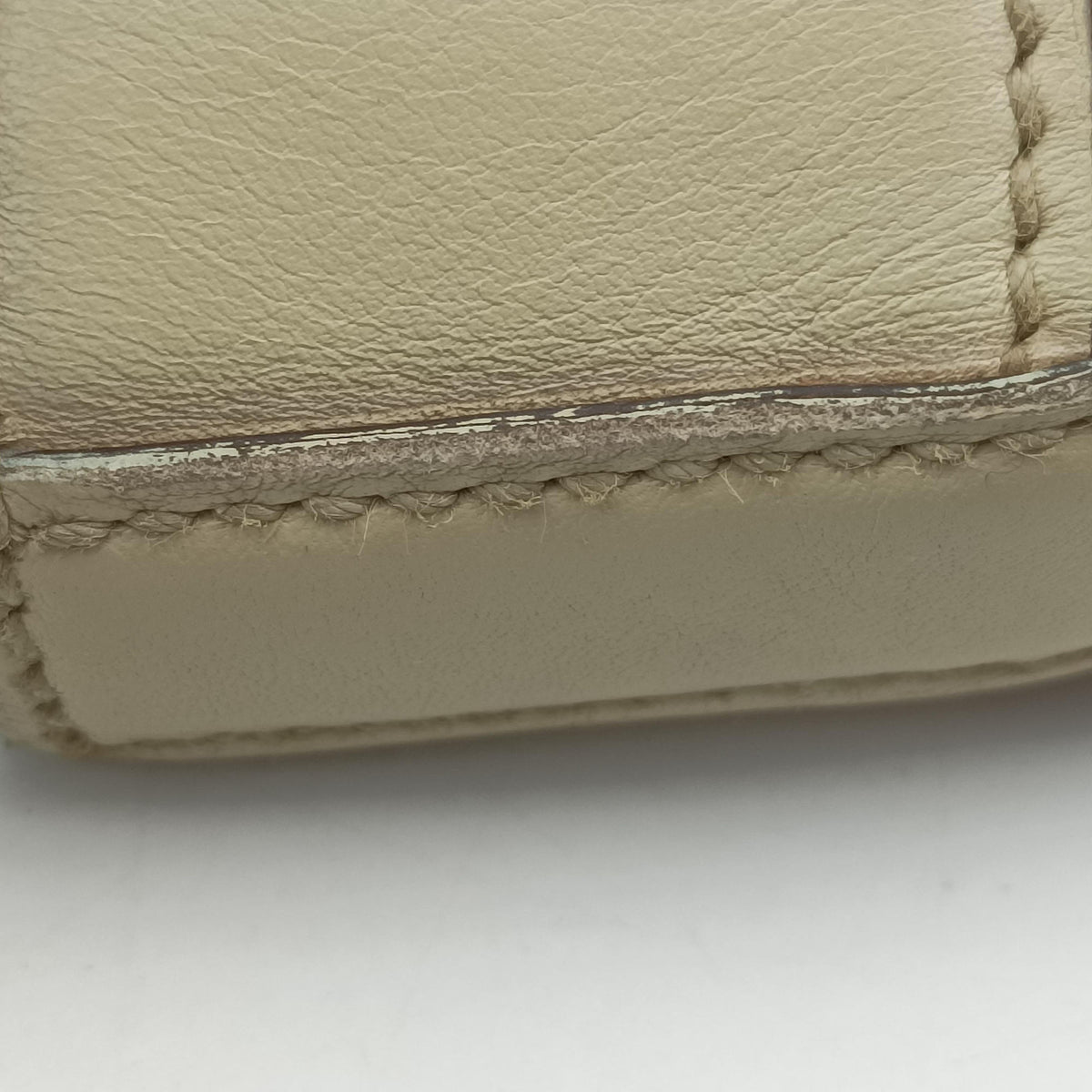 Pre-owned Gucci logo plate White×Beige Leather×Canvas 145993 handbag | stylenewstar
