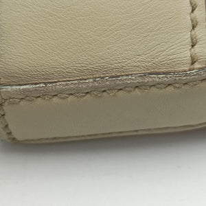 Pre-owned Gucci logo plate White×Beige Leather×Canvas 145993 handbag | stylenewstar