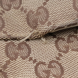 Pre-owned Gucci logo plate White×Beige Leather×Canvas 145993 handbag | stylenewstar