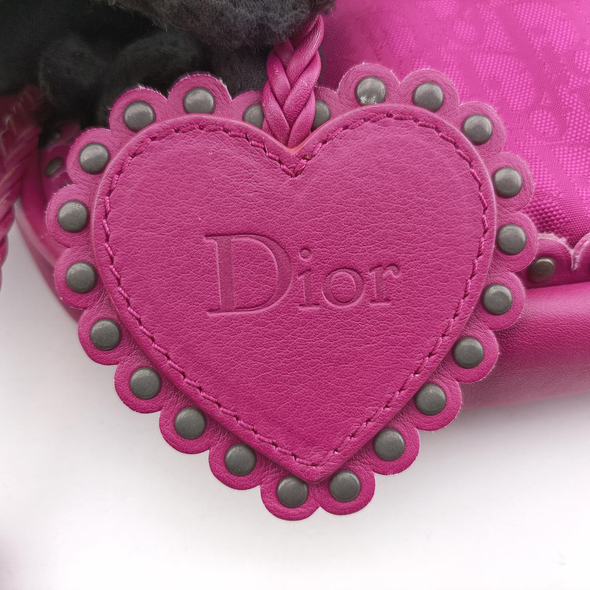 Pre-owned Christian Dior Oblique heart Rose Nylon  handbag | stylenewstar
