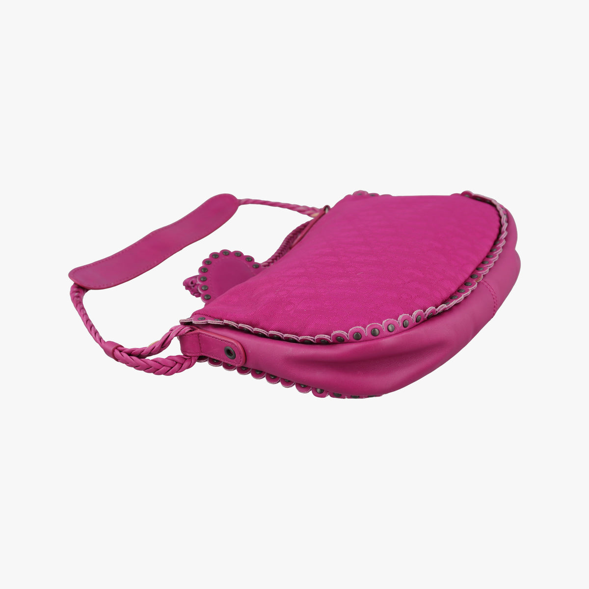 Pre-owned Christian Dior Oblique heart Rose Nylon  handbag | stylenewstar