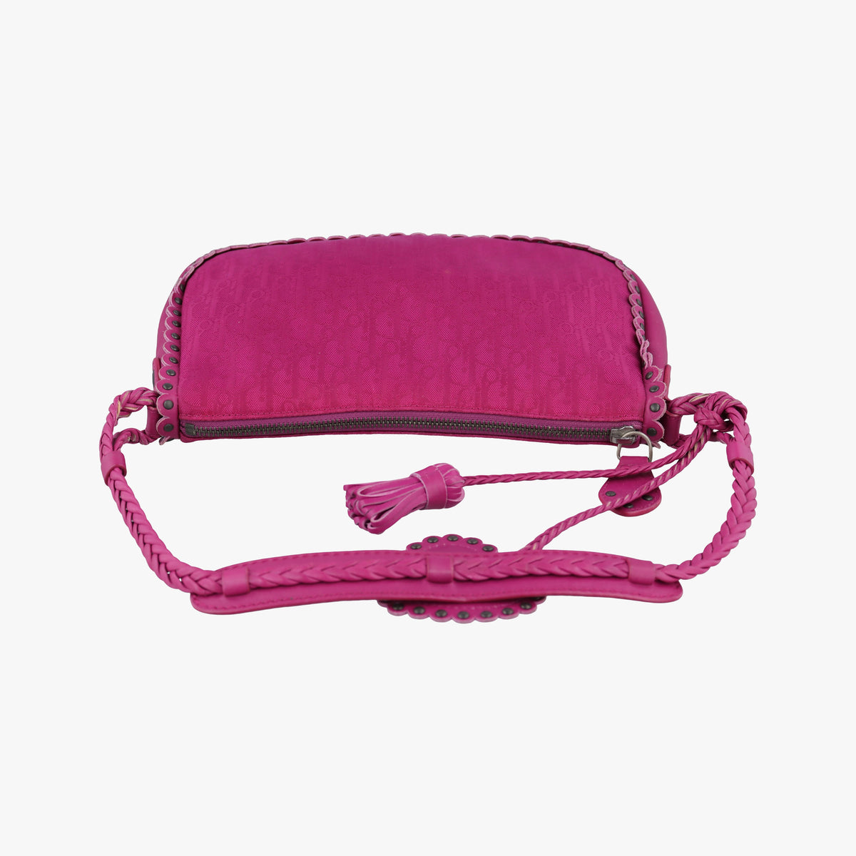 Pre-owned Christian Dior Oblique heart Rose Nylon  handbag | stylenewstar