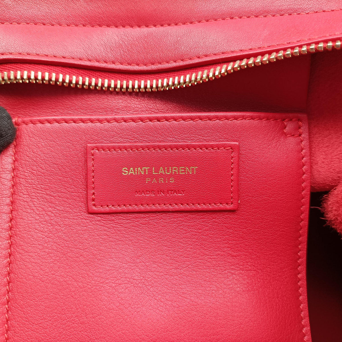 Vintage Yves Saint Laurent BABY CABAS Red Leather 394461 shoulderbag | stylenewstar