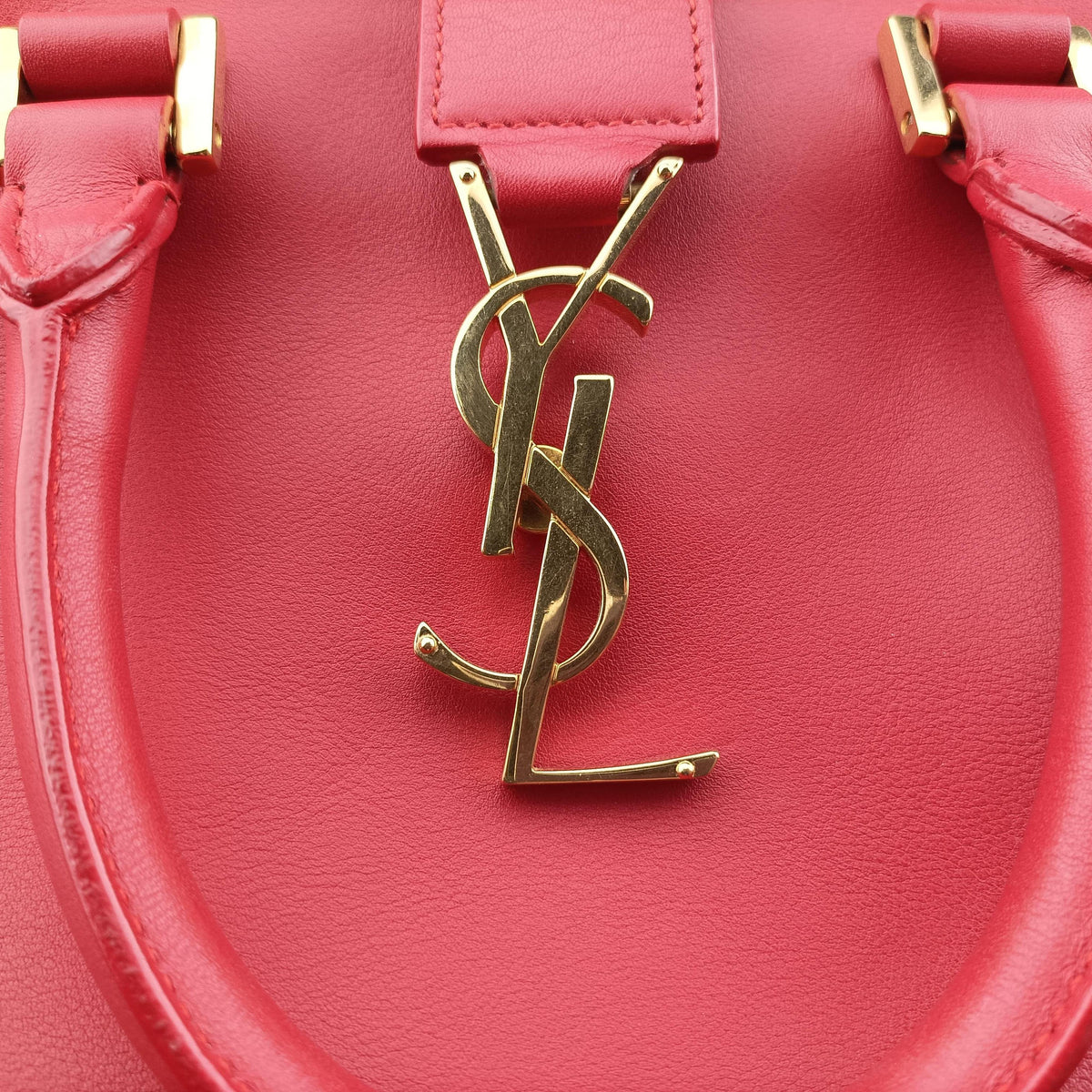 Vintage Yves Saint Laurent BABY CABAS Red Leather 394461 shoulderbag | stylenewstar