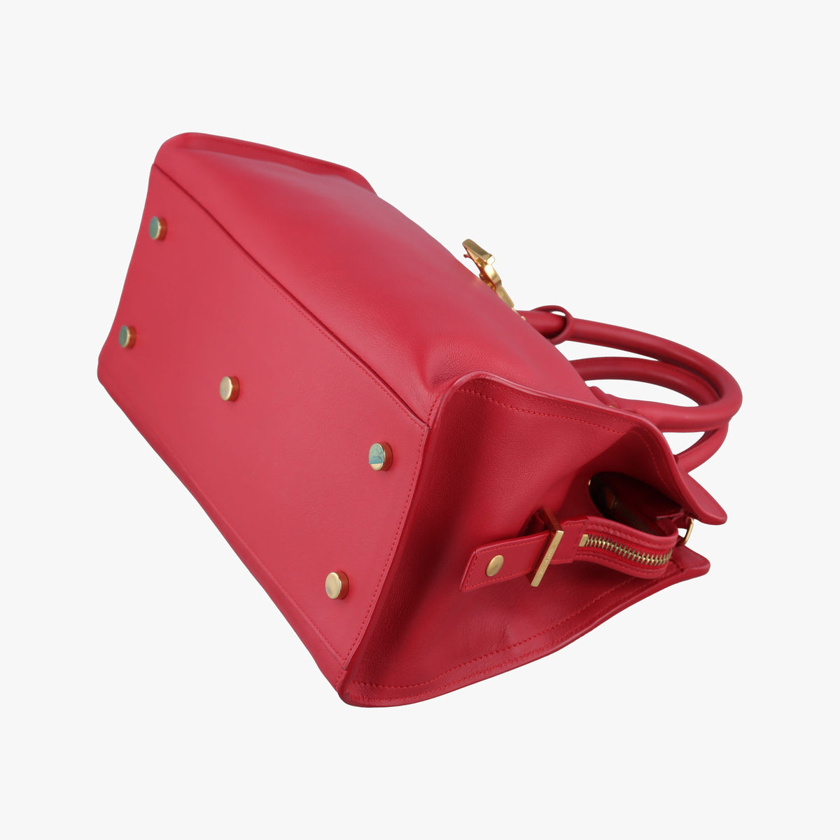 Vintage Yves Saint Laurent BABY CABAS Red Leather 394461 shoulderbag | stylenewstar