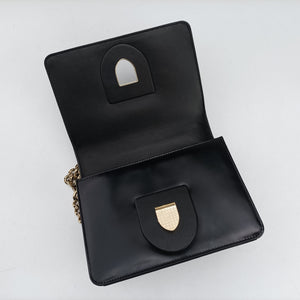 Pre-owned Christian Dior Diorama Black Leather  shoulderbag | stylenewstar