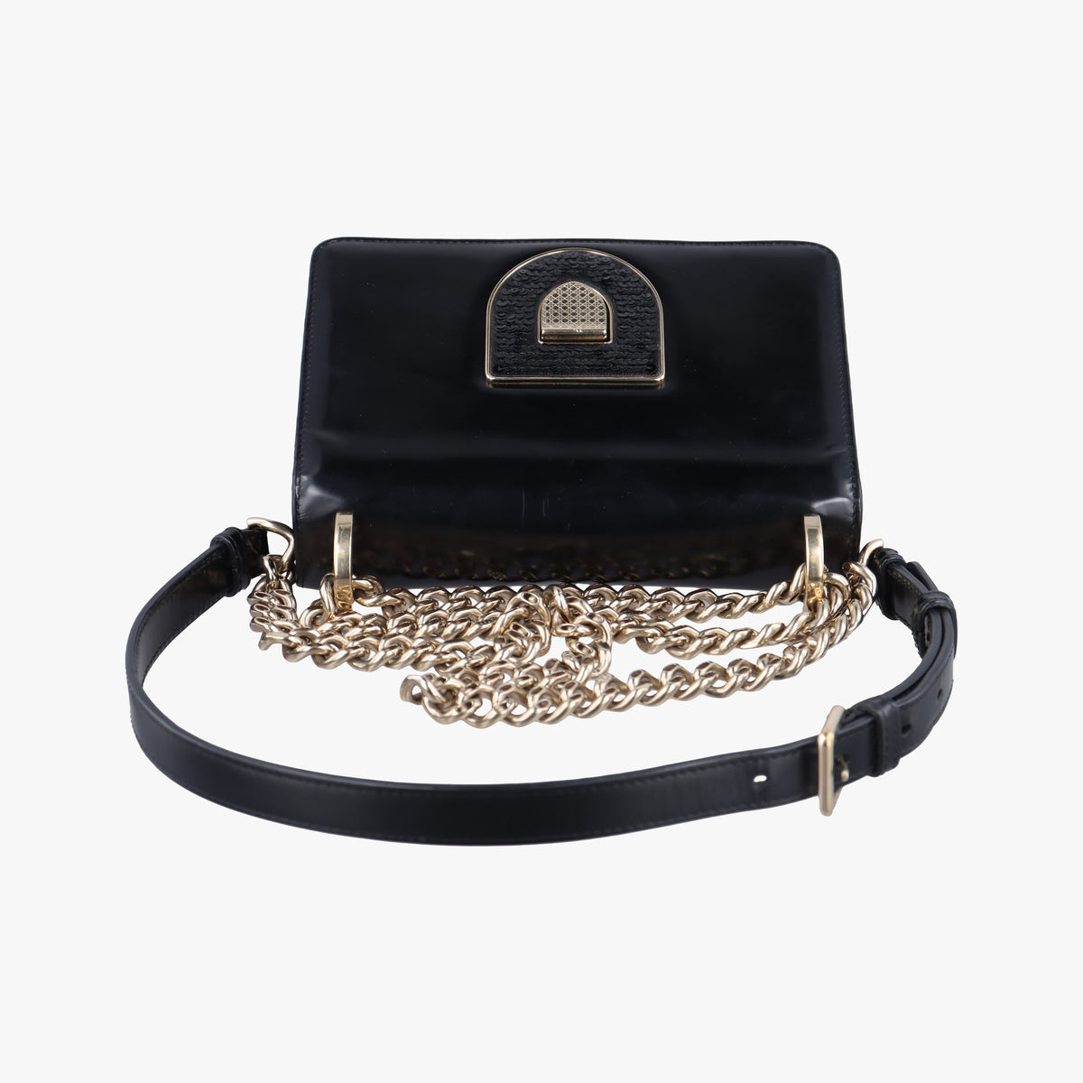 Pre-owned Christian Dior Diorama Black Leather  shoulderbag | stylenewstar