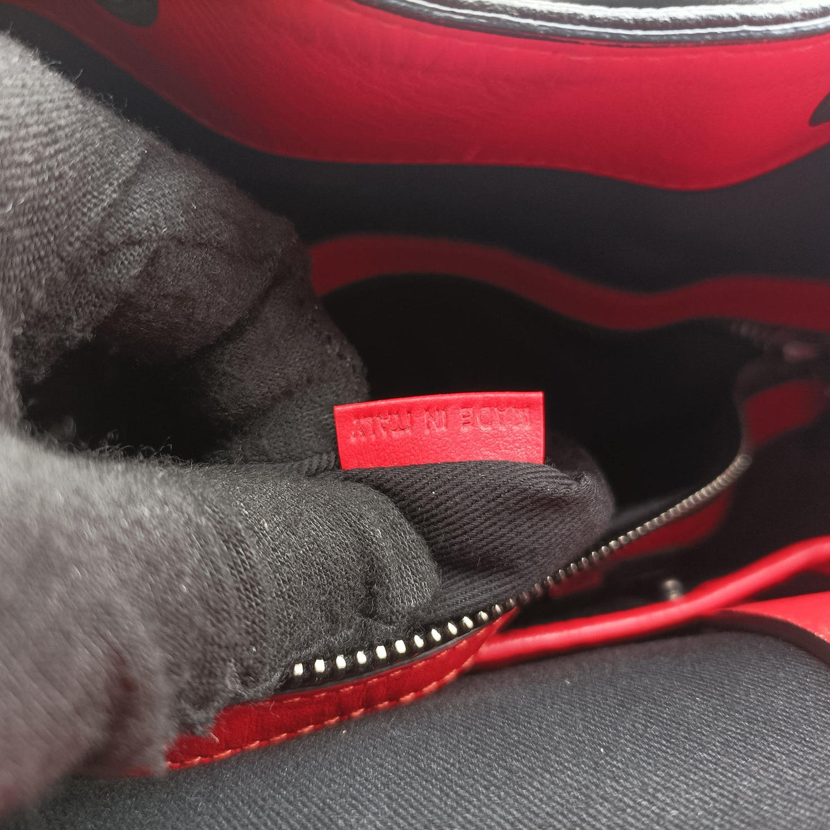 Pre-owned Christian Louboutin Explora funk Black×Red leather  backpack/rucksack | stylenewstar