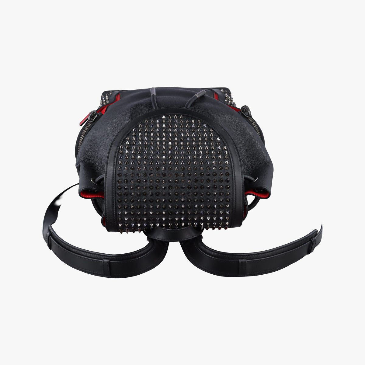 Pre-owned Christian Louboutin Explora funk Black×Red leather  backpack/rucksack | stylenewstar