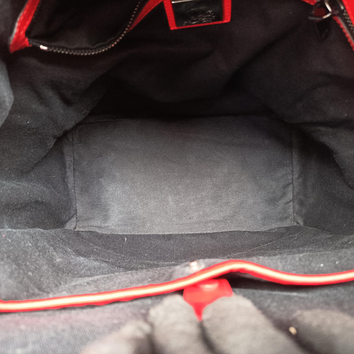 Pre-owned Christian Louboutin Explora funk Black×Red leather  backpack/rucksack | stylenewstar