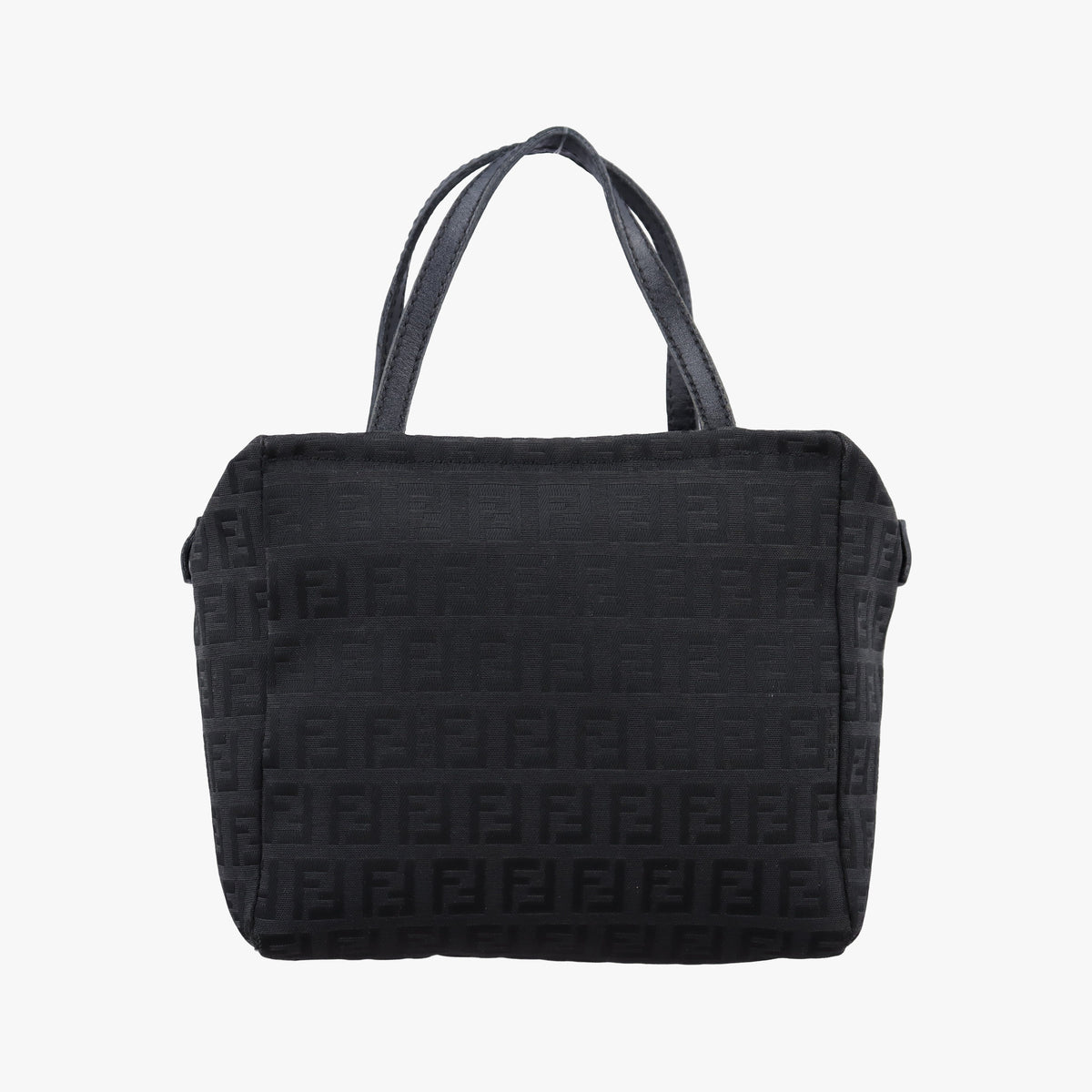 Pre-owned Fendi Zucchino Black Canvas x Leather  handbag | stylenewstar