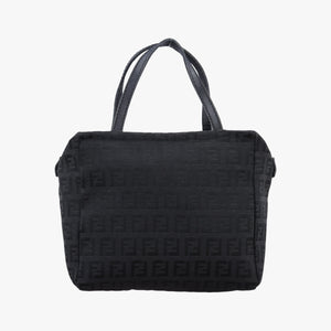 Pre-owned Fendi Zucchino Black Canvas x Leather  handbag | stylenewstar
