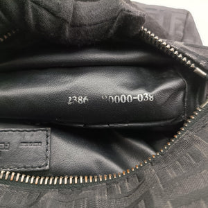 Pre-owned Fendi Zucchino Black Canvas x Leather  handbag | stylenewstar