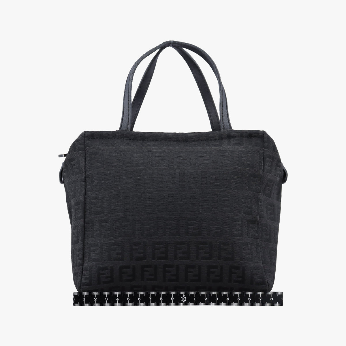 Pre-owned Fendi Zucchino Black Canvas x Leather  handbag | stylenewstar