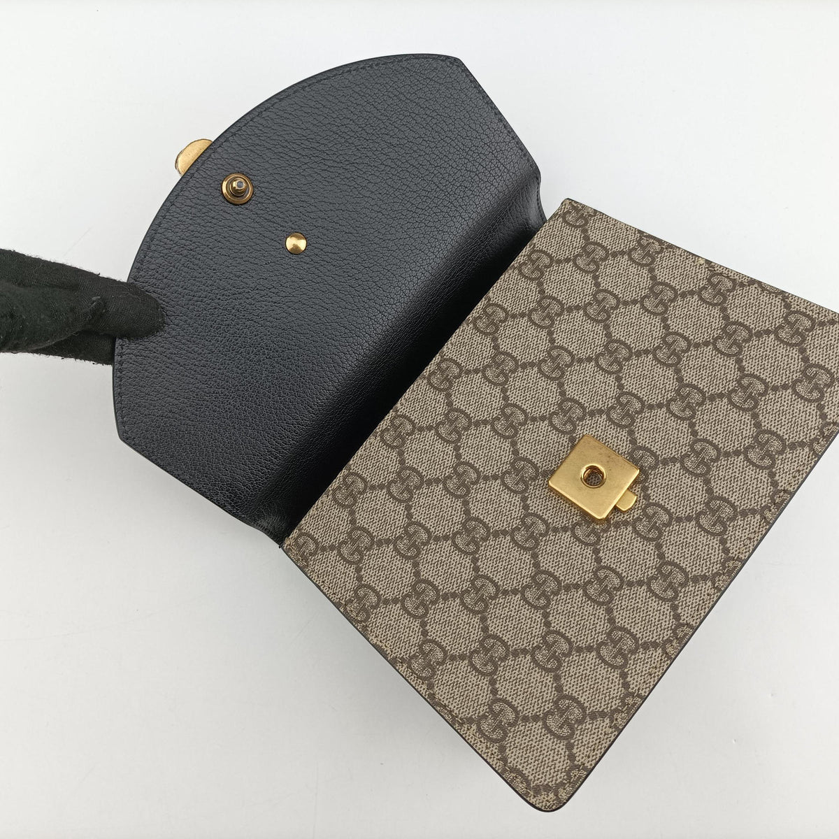 Secondhand Gucci Fox Brooch Bamboo Beige×Multicolour PVC coated canvas×Leather 466428 shoulderbag | stylenewstar