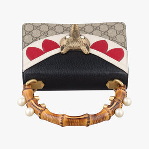 Secondhand Gucci Fox Brooch Bamboo Beige×Multicolour PVC coated canvas×Leather 466428 shoulderbag | stylenewstar
