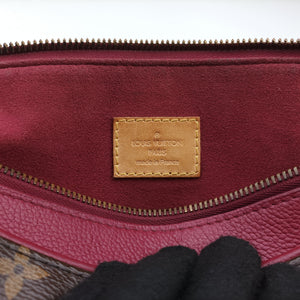 Pre-owned Louis Vuitton PALLAS brown×Bordeaux Monogram Canvas×calf leather M40906 shoulderbag | stylenewstar