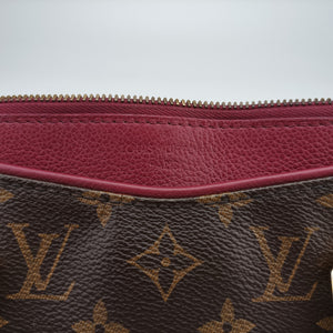 Pre-owned Louis Vuitton PALLAS brown×Bordeaux Monogram Canvas×calf leather M40906 shoulderbag | stylenewstar