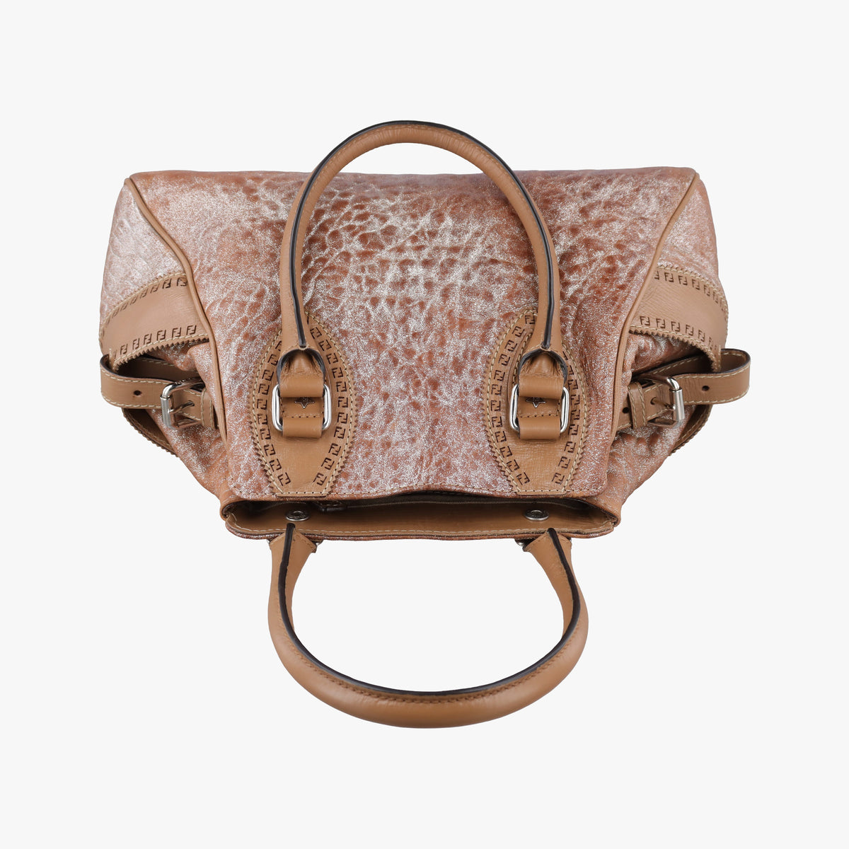 Pre-owned Fendi Etniko Brown Leather 8BN157 handbag | stylenewstar