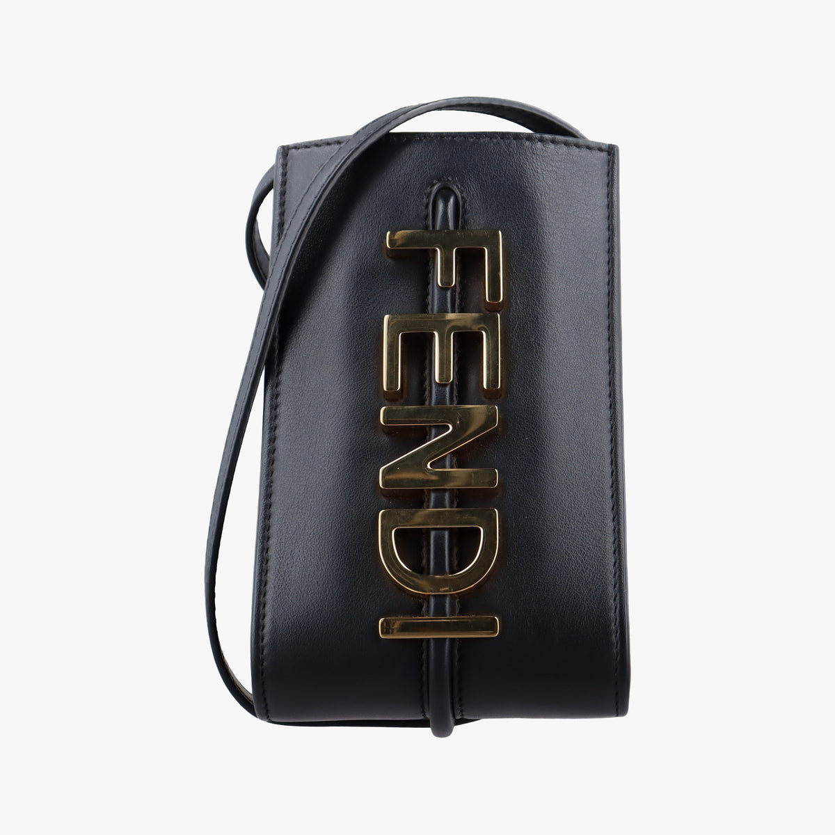 Vintage Fendi Phone Pouch Black Leather 7AS192 shoulderbag | stylenewstar