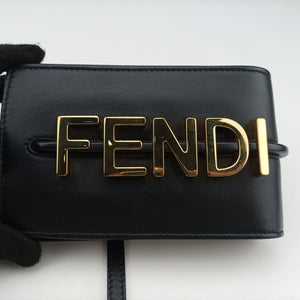 Vintage Fendi Phone Pouch Black Leather 7AS192 shoulderbag | stylenewstar