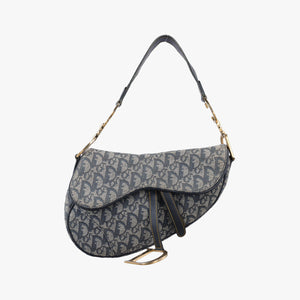 Pre-owned Christian Dior Saddle Navy Jacquard  shoulderbag | stylenewstar