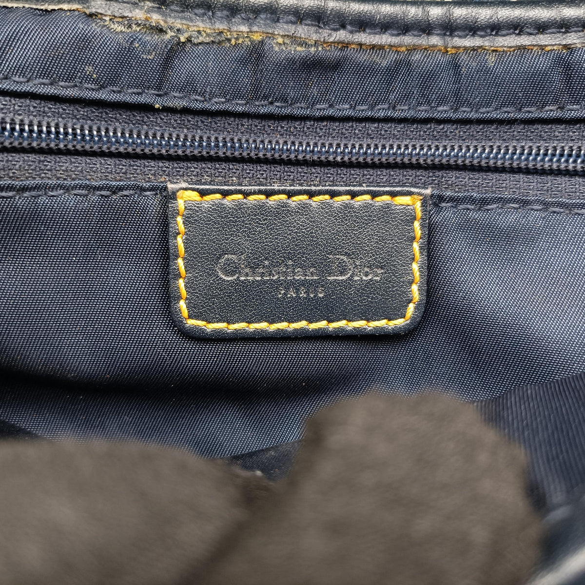 Pre-owned Christian Dior Saddle Navy Jacquard  shoulderbag | stylenewstar