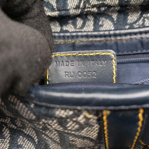 Pre-owned Christian Dior Saddle Navy Jacquard  shoulderbag | stylenewstar
