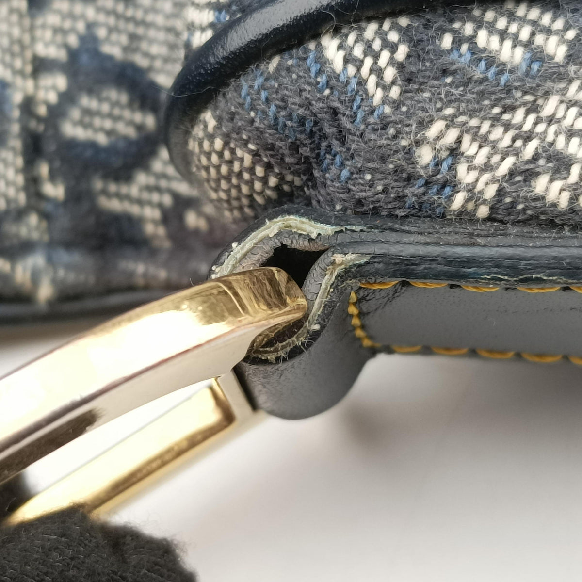 Pre-owned Christian Dior Saddle Navy Jacquard  shoulderbag | stylenewstar