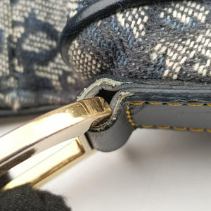 Pre-owned Christian Dior Saddle Navy Jacquard  shoulderbag | stylenewstar