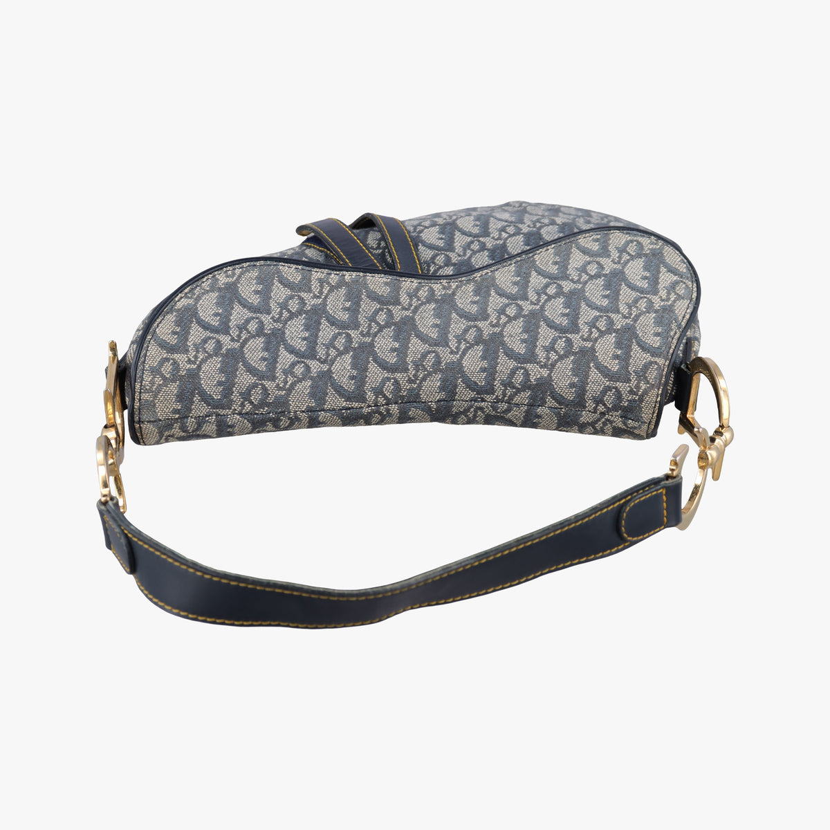 Pre-owned Christian Dior Saddle Navy Jacquard  shoulderbag | stylenewstar