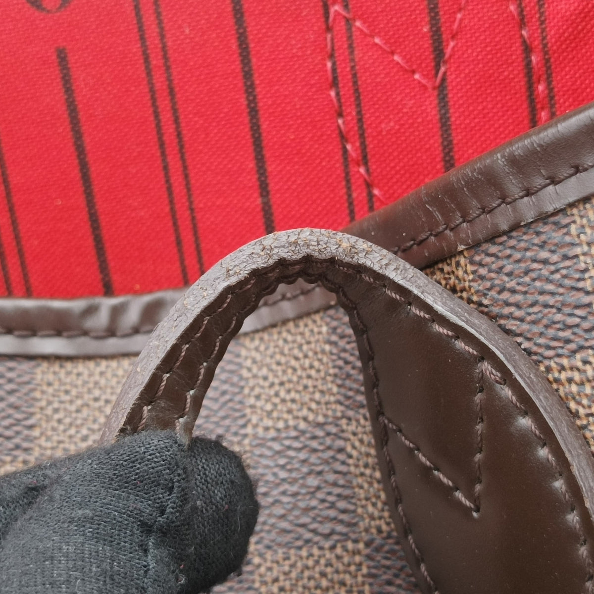 Secondhand Louis Vuitton NEVERFULL MM EBENE Damier Canvas N51105 handbag | stylenewstar