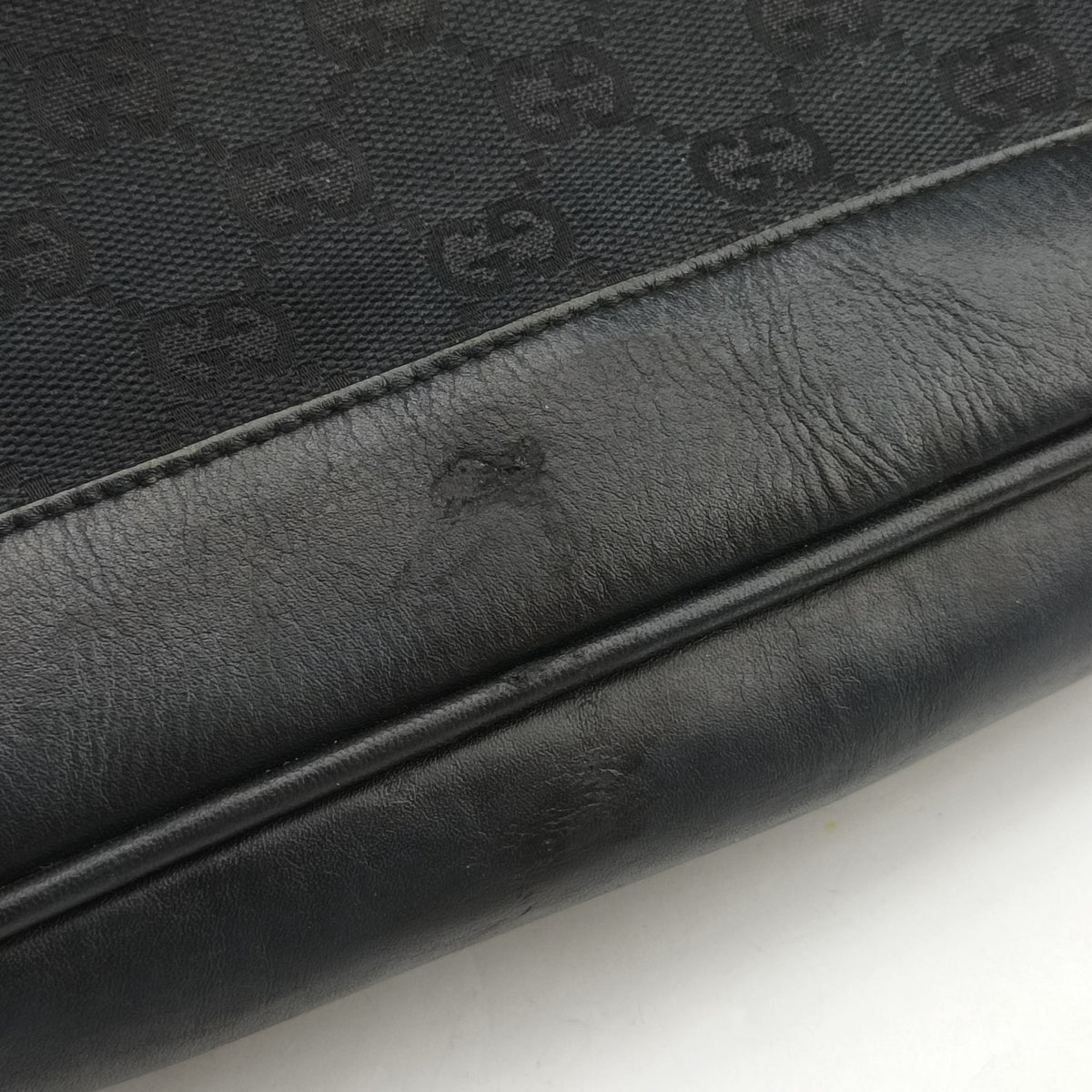 Pre-owned Gucci Bamboo GG Canvas Black canvas×leather 001-40 shoulderbag | stylenewstar