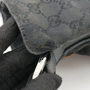 Pre-owned Gucci Bamboo GG Canvas Black canvas×leather 001-40 shoulderbag | stylenewstar