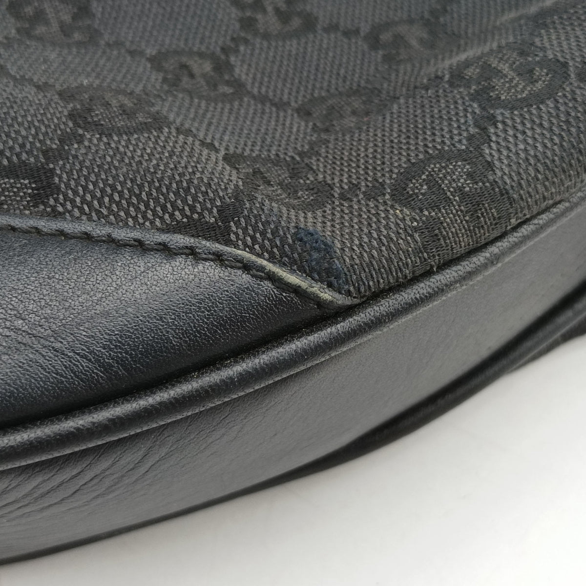 Pre-owned Gucci Bamboo GG Canvas Black canvas×leather 001-40 shoulderbag | stylenewstar