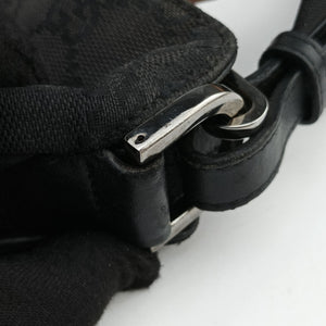 Pre-owned Gucci Bamboo GG Canvas Black canvas×leather 001-40 shoulderbag | stylenewstar