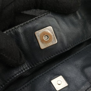 Pre-owned Gucci Bamboo GG Canvas Black canvas×leather 001-40 shoulderbag | stylenewstar