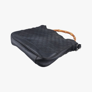 Pre-owned Gucci Bamboo GG Canvas Black canvas×leather 001-40 shoulderbag | stylenewstar