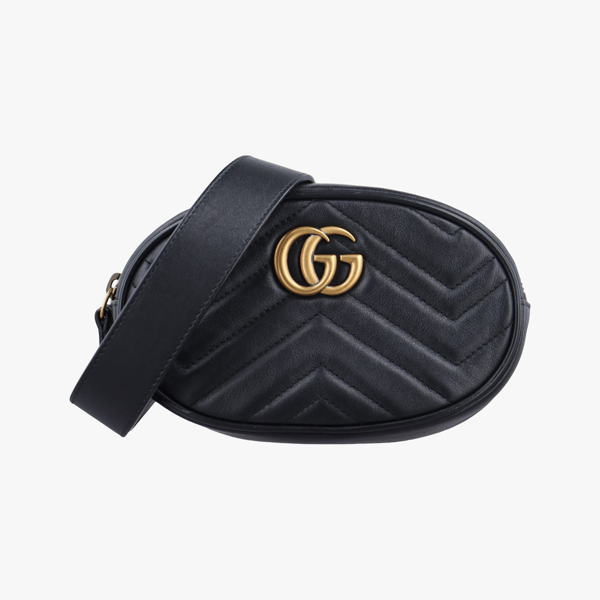 Vintage Gucci GG Marmont Black Leather 476434 bum bag/waist bag | stylenewstar
